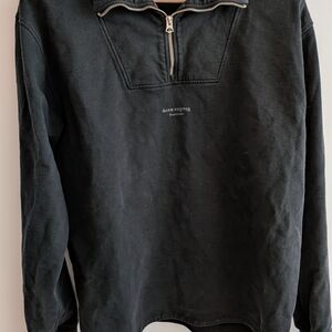 Acne Studios Black Cotton Sweatshirt with White Label
